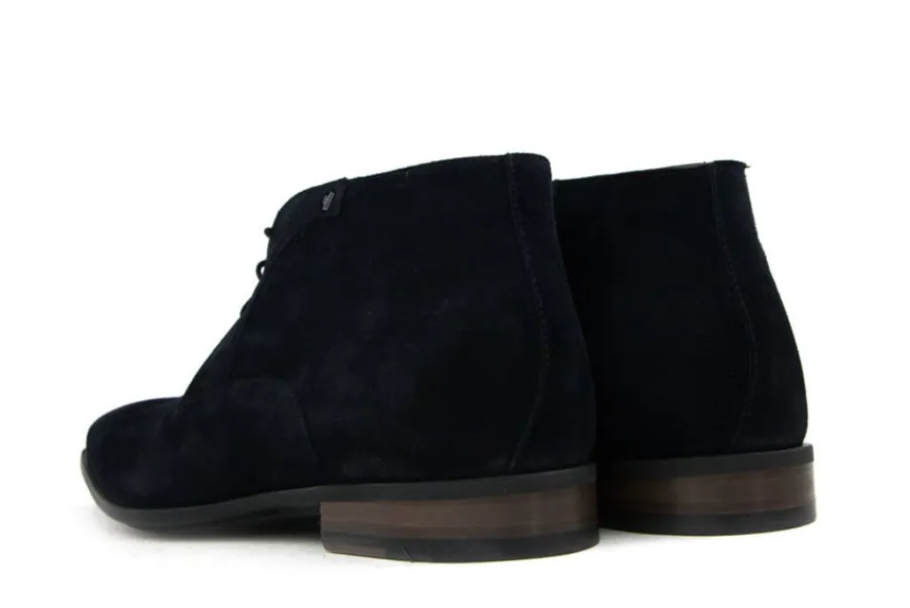 Nette Schoenen | Hoge Veterschoenen^Van Bommel Sella 03.00 Donkerblauw Suede