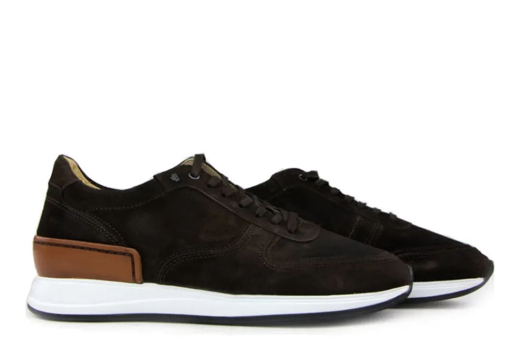 Sneakers^Van Bommel Sneakers Donkerbruin Suede