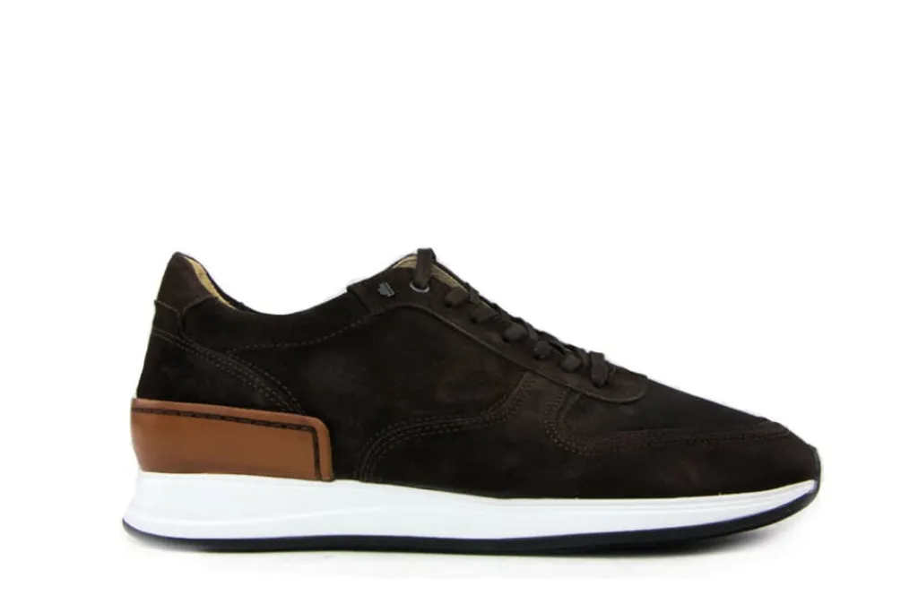 Sneakers^Van Bommel Sneakers Donkerbruin Suede