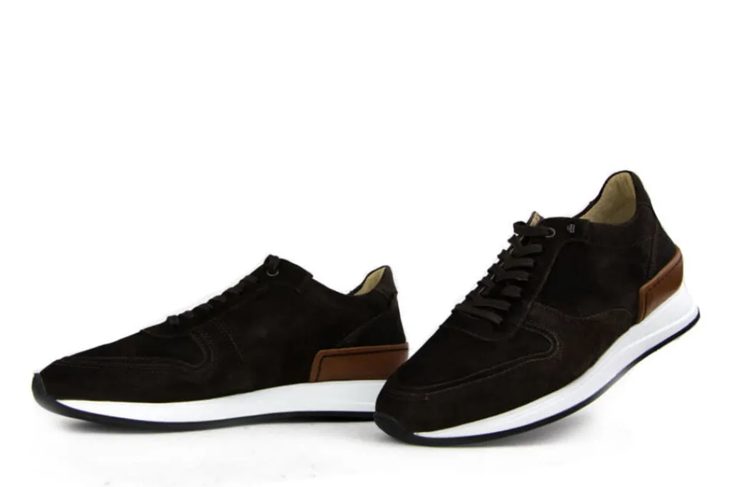 Sneakers^Van Bommel Sneakers Donkerbruin Suede