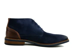 Hoge Veterschoenen | Nette Schoenen^Van Lier Hoge Veter Amalfi Navy Blauw Suede