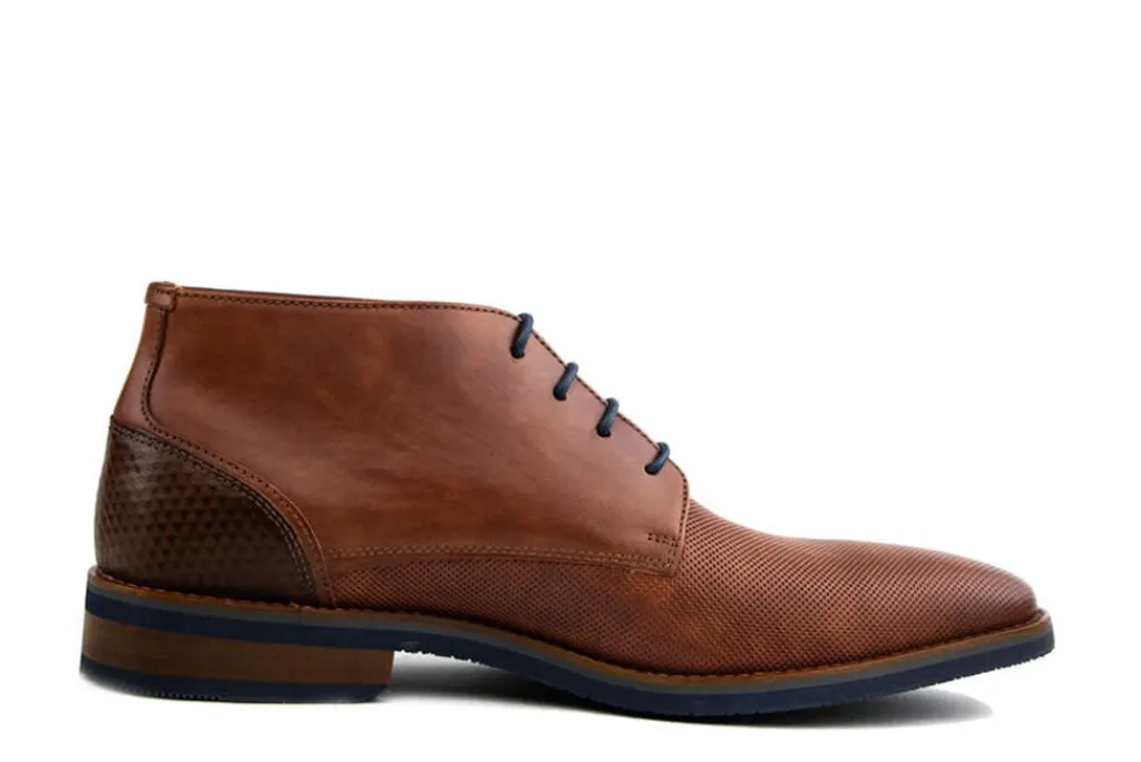 Hoge Veterschoenen | Nette Schoenen^Van Lier Hoge Veter Amalfi Licht Cognac Leer