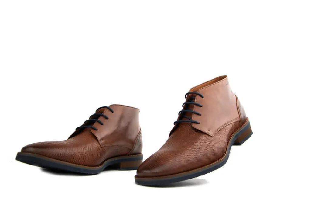 Hoge Veterschoenen | Nette Schoenen^Van Lier Hoge Veter Amalfi Licht Cognac Leer
