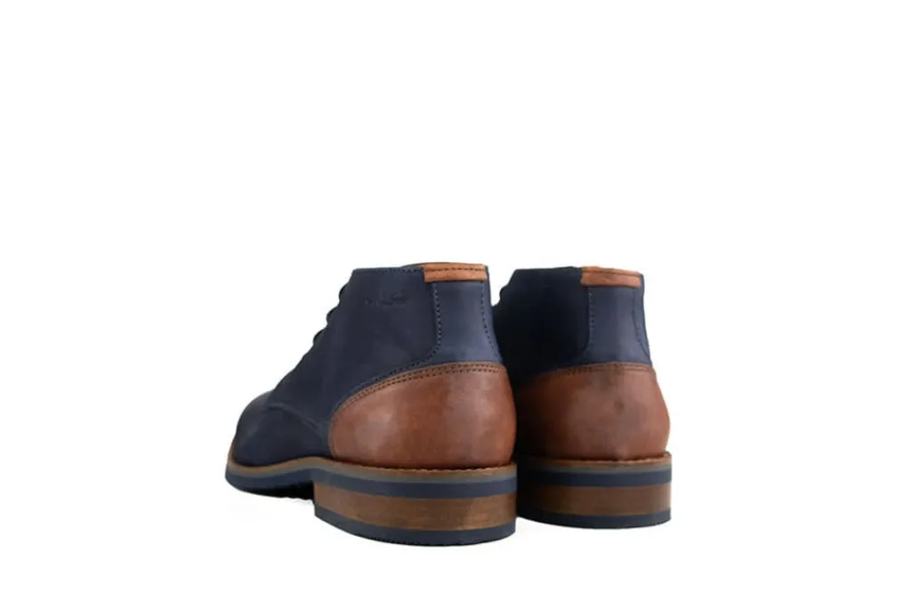 Hoge Veterschoenen | Nette Schoenen^Van Lier Hoge Veter Amalfi Navy Blauw