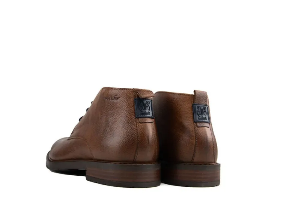 Nette Schoenen | Hoge Veterschoenen^Van Lier Hoge Veter Boston Bruin Cognac