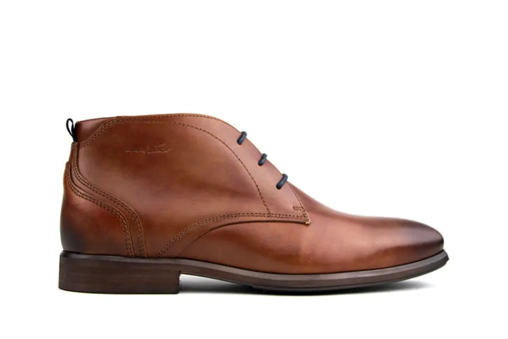 Hoge Veterschoenen | Nette Schoenen^Van Lier Hoge Veter Cognac Leer