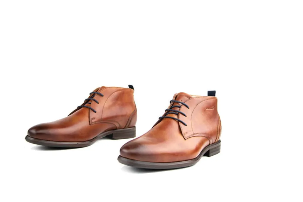 Hoge Veterschoenen | Nette Schoenen^Van Lier Hoge Veter Cognac Leer