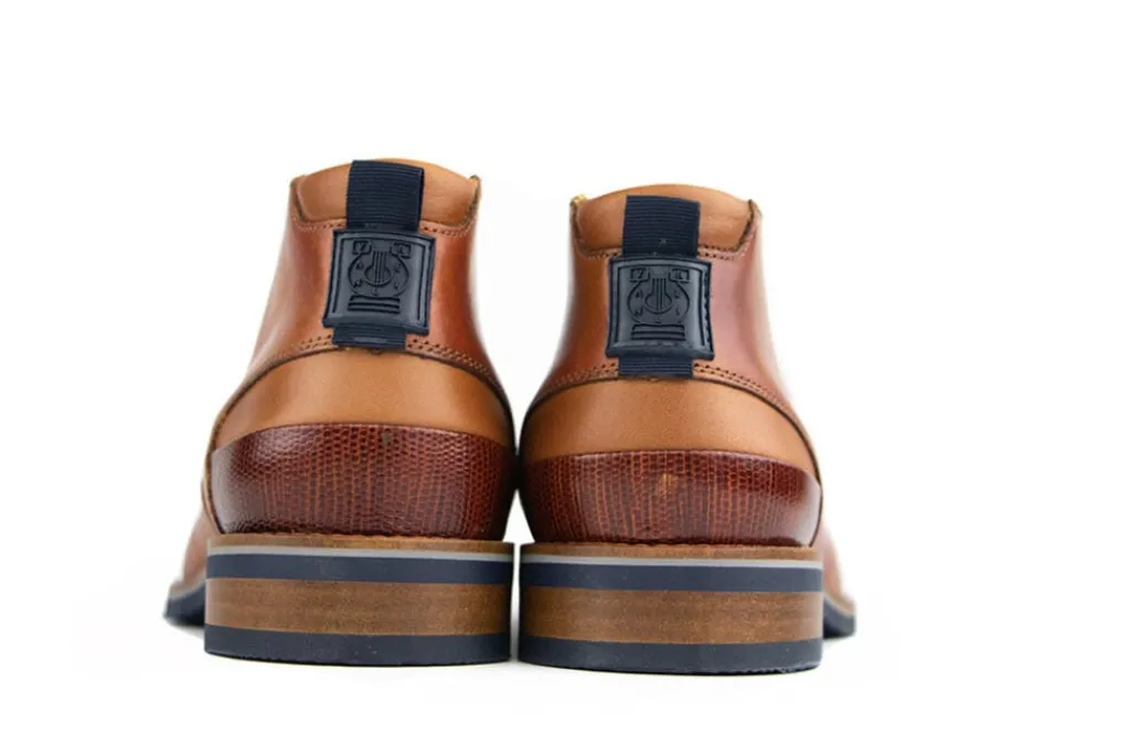 Hoge Veterschoenen | Nette Schoenen^Van Lier Hoge Veter Cognac Leer