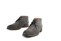 Hoge Veterschoenen | Nette Schoenen^Van Lier Hoge Veter Erasmo Donkergrijs Suède