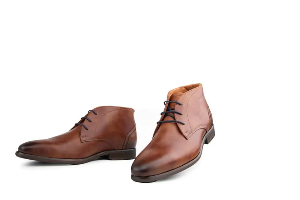 Hoge Veterschoenen | Nette Schoenen^Van Lier Hoge Veter Erasmo Cognac