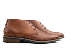 Hoge Veterschoenen | Nette Schoenen^Van Lier Hoge Veter Licht Cognac Leer
