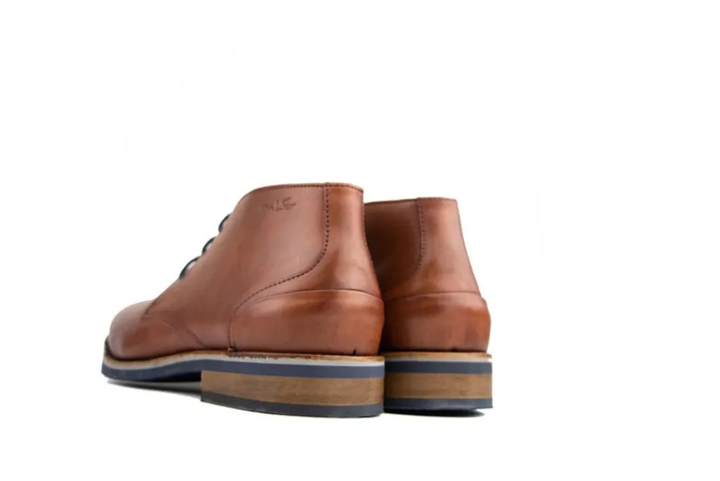 Hoge Veterschoenen | Nette Schoenen^Van Lier Hoge Veter Licht Cognac Leer
