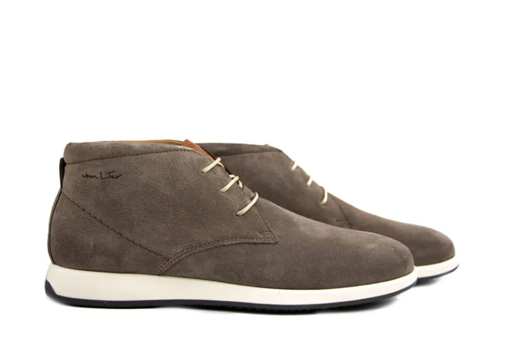 Hoge Veterschoenen | Nette Schoenen^Van Lier Hoge Veter Ticino Taupe Suede