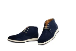 Sneakers^Van Lier Hoge Veter Ticino Navy Blauw Suede