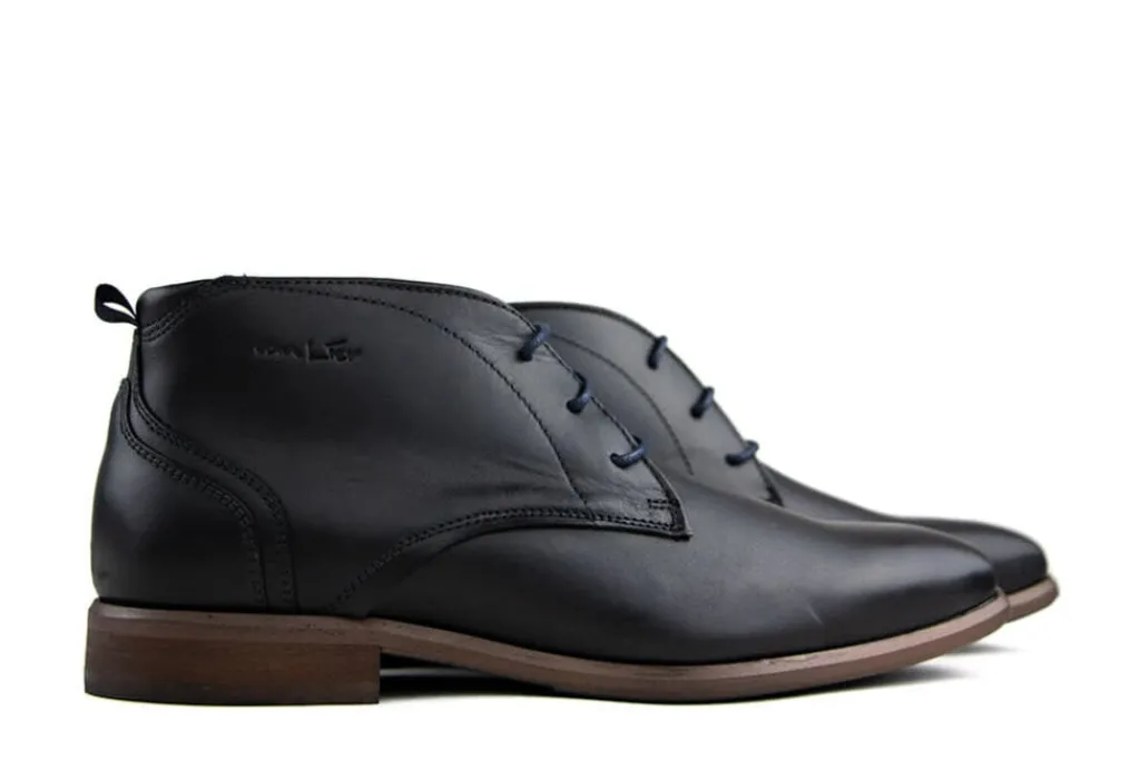 Hoge Veterschoenen | Nette Schoenen^Van Lier Hoge Veterschoenen Zwart Leer