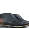 Hoge Veterschoenen | Nette Schoenen^Van Lier Hoge Veterschoen Donkerblauw Leer Perfo