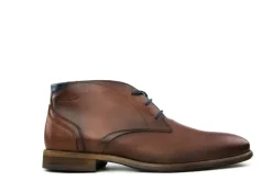 Hoge Veterschoenen | Nette Schoenen^Van Lier Hoge Veterschoen Cognac Print