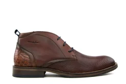 Hoge Veterschoenen | Nette Schoenen^Van Lier Hoge Veterschoen Cognac Leer