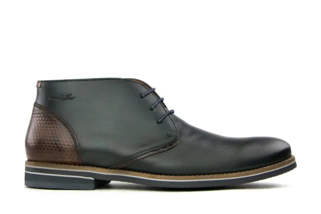 Hoge Veterschoenen | Nette Schoenen^Van Lier Hoge Veterschoen Grijs Leer Perfo