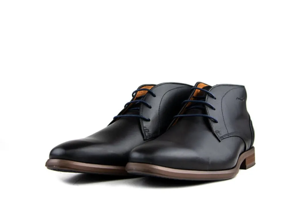 Hoge Veterschoenen | Nette Schoenen^Van Lier Hoge Veterschoenen Zwart Leer