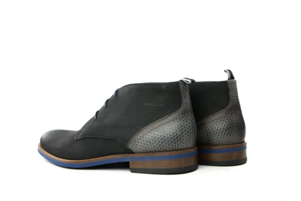 Hoge Veterschoenen | Nette Schoenen^Van Lier Hoge Veterschoen Zwart Combi