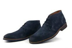 Hoge Veterschoenen | Nette Schoenen^Van Lier Hoge Veterschoen Donkerblauw Suede
