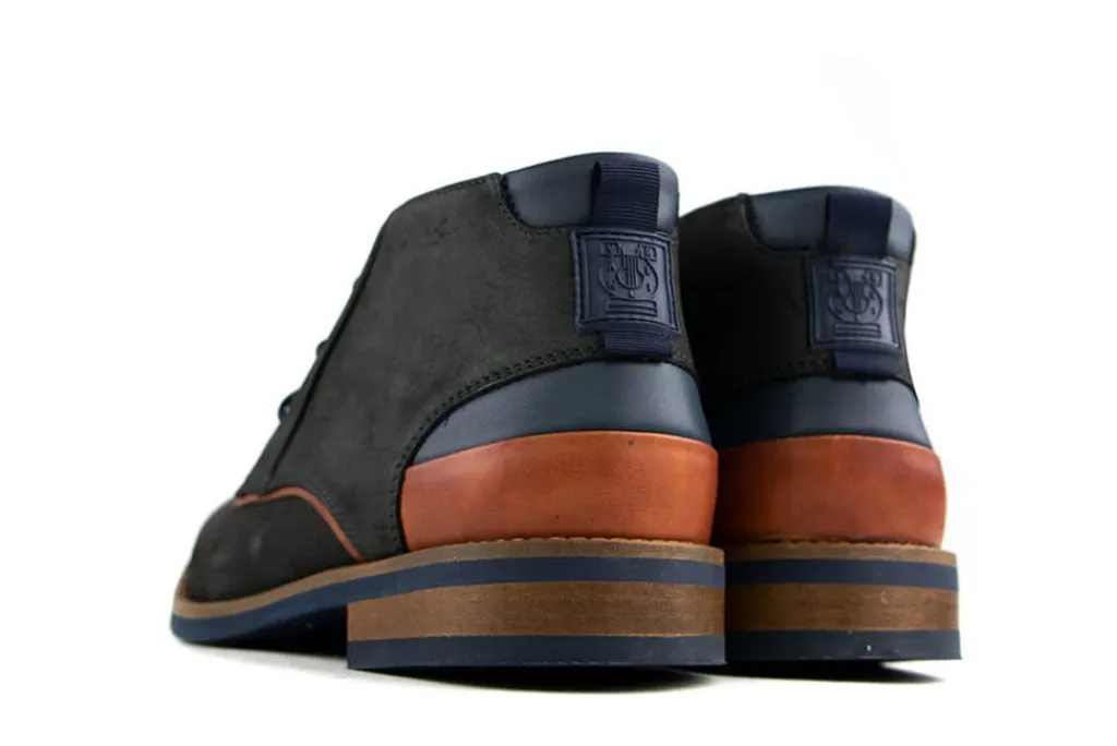 Hoge Veterschoenen | Nette Schoenen^Van Lier Hoge Veterschoen Grijs Cognac