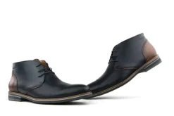 Hoge Veterschoenen | Nette Schoenen^Van Lier Hoge Veterschoen Donkerblauw Leer Perfo
