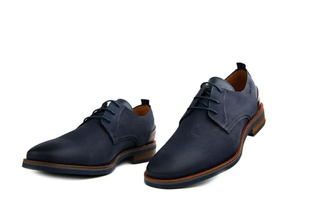 Veterschoenen | Nette Schoenen^Van Lier Veter Amalfi Navy Blauw Nubuck