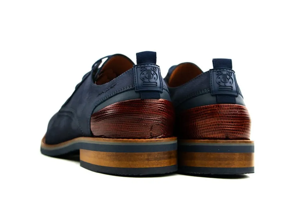 Veterschoenen | Nette Schoenen^Van Lier Veter Amalfi Navy Blauw Nubuck