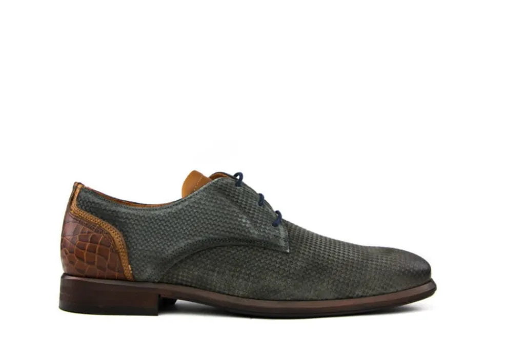Veterschoenen | Nette Schoenen^Van Lier Veter Grijs Suede Print