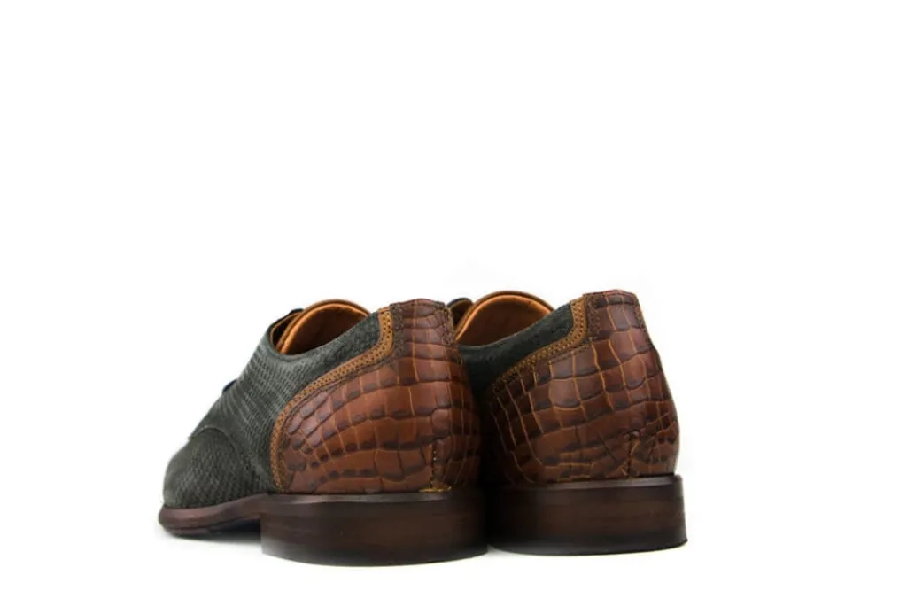 Veterschoenen | Nette Schoenen^Van Lier Veter Grijs Suede Print