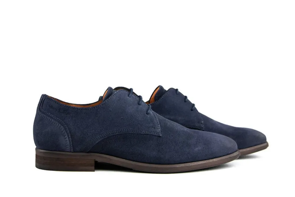 Veterschoenen | Nette Schoenen^Van Lier Veterschoen Erasmo Navy Blauw Suède