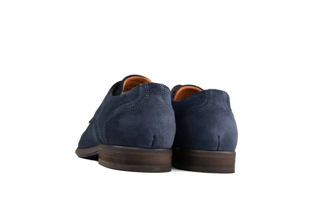 Veterschoenen | Nette Schoenen^Van Lier Veterschoen Erasmo Navy Blauw Suède