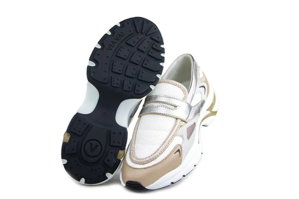 Loafers / Instappers^Via Vai Loafer Vesper Lana Dino Combi Platino