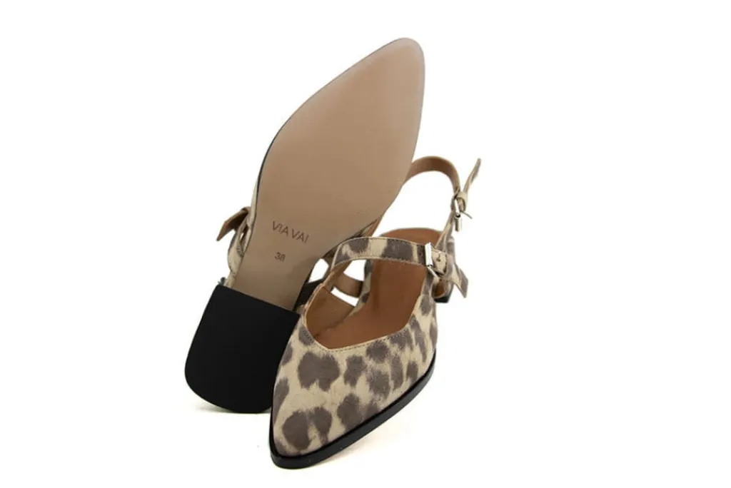 Bandschoenen | Ballerina's^Via Vai Slingback Jazz Valerie Giaguaro Brown