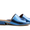 Slippers | Sandalen En Slippers^Via Vai Slipper Gigi Luna Laque Lame Blue