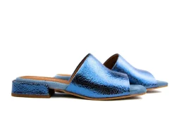 Slippers | Sandalen En Slippers^Via Vai Slipper Gigi Luna Laque Lame Blue