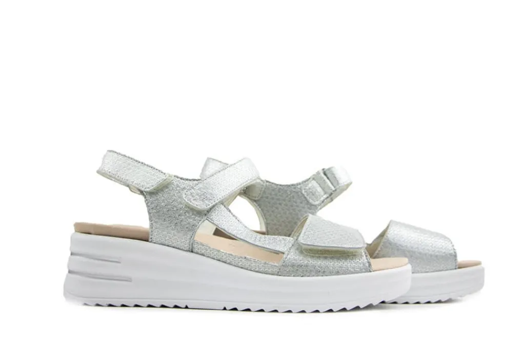 Sandalen En Slippers | Wijdte H^Waldläufer Waldlaufer Sandaal Dina Poster Silber