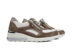 Sneakers | Wijdte H^Waldläufer Waldlaufer Sneaker Clara Nougat Offwhite Fango