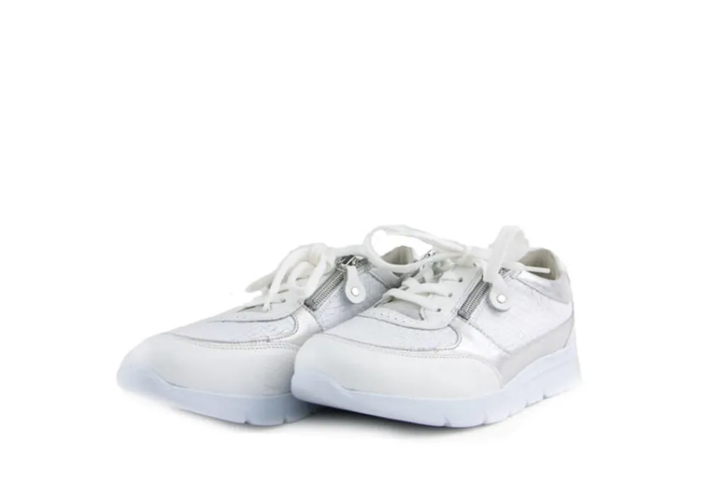 Sneakers^Waldläufer Waldlaufer Sneaker Jenny Woven Weiss Silber