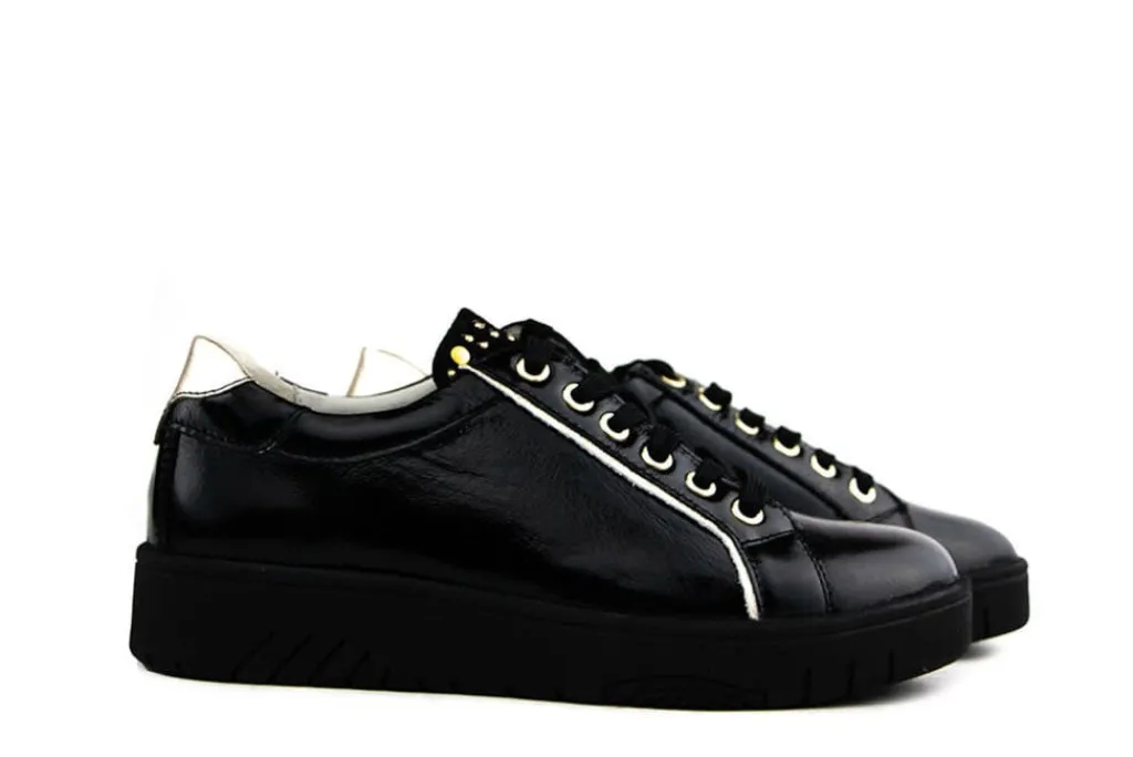 Sneakers | Wijdte H^Waldläufer Waldlaufer Sneaker Yuna Schwarz Gold