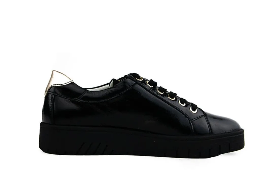 Sneakers | Wijdte H^Waldläufer Waldlaufer Sneaker Yuna Schwarz Gold