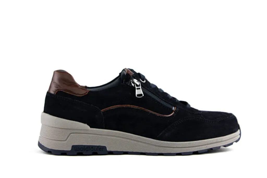 Sneakers^Waldläufer Waldlaufer Sneakers Etienne Donkerblauw Suede