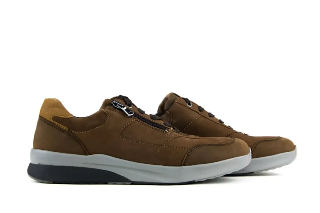 Veterschoenen^Waldläufer Waldlaufer Veter Fabian Crazy Horse Tabak Sienna