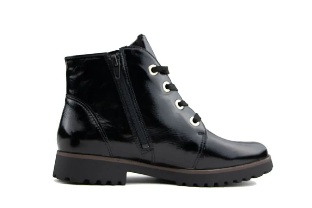 Veterboots En Bikerboots | Wijdte H^Waldläufer Waldlaufer Veterboot Elisa Schwarz Taipei