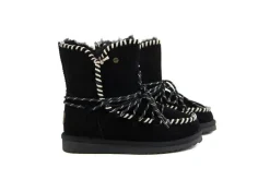 Enkellaarzen^Warmbat Boots Waturra Lace Black Suede