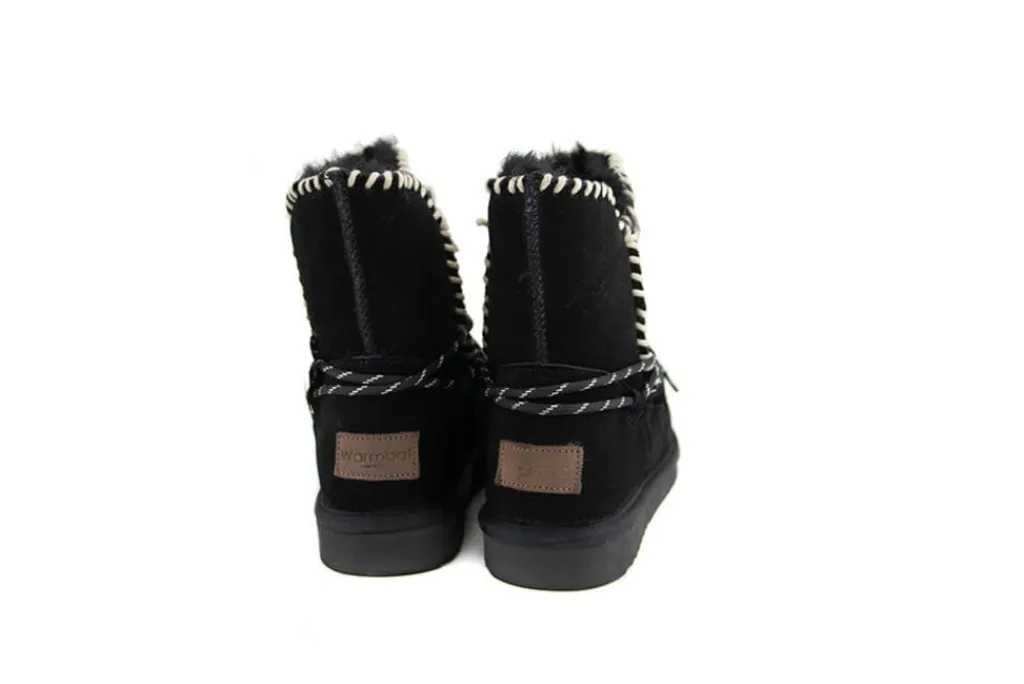 Enkellaarzen^Warmbat Boots Waturra Lace Black Suede