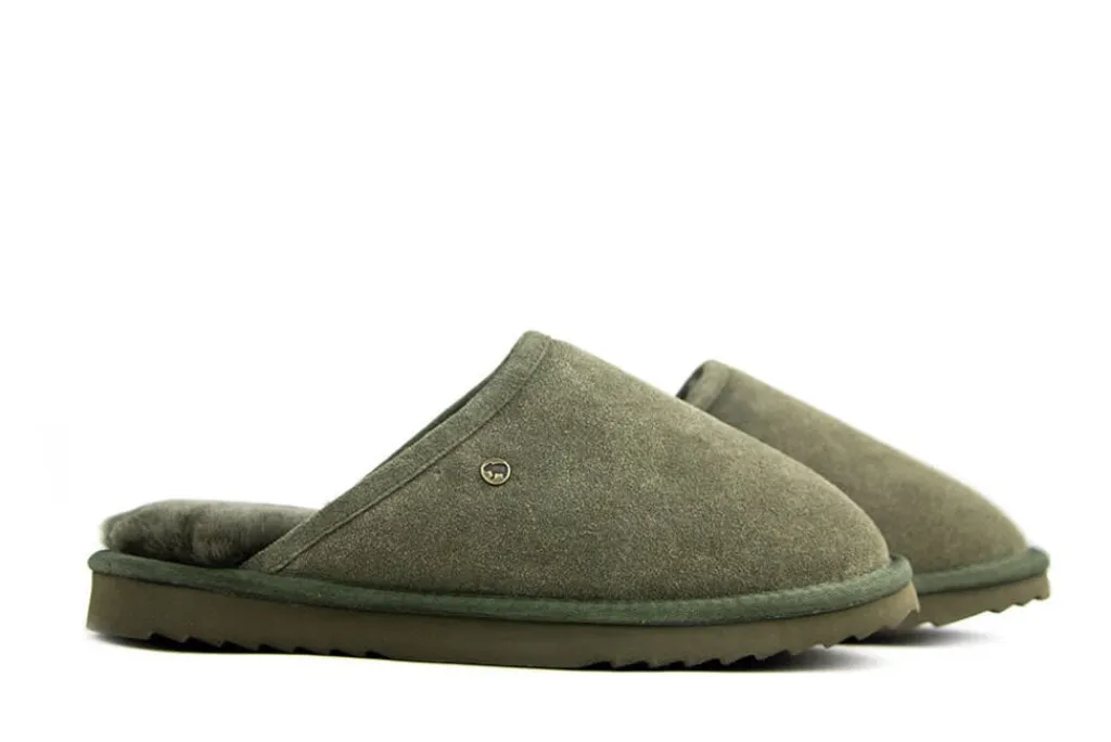 Pantoffels^Warmbat Classic Olive Suede