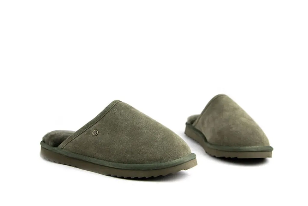 Pantoffels^Warmbat Classic Olive Suede